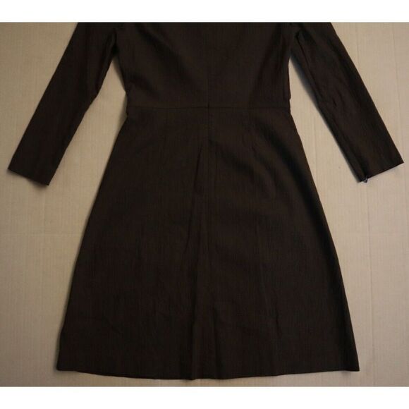 Theory Women Sz 6 Graystone Textured Stretch Kamillina Crinkle Flare Dress - Picture 11 of 12